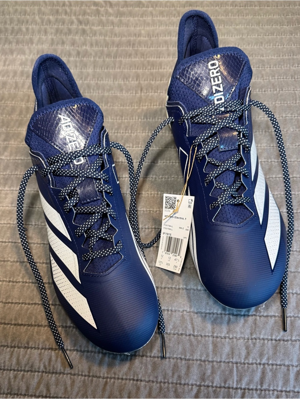 Adidas Navy and White Football/Soccer Cleats -12.5-Athletic, Gridiron, Gameday